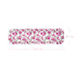 Floral-patterned table runner with dimensions on a white background