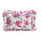 Fleur Ruffled Square Cushion with Filling floral pattern ruffled edges dimensions shown white background home decor accent