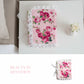 Floral-patterned quran cover with lace trim on a light background, featuring the text 'Beauty in Devotion'.