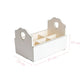 Heart Cut-Out Flatware Holder dimensions displayed on white background