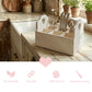 Heart Cut-Out Flatware Holder on kitchen counter with visible solid wood, smooth carving, and cutlery storage design