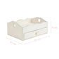 Heart Cut-Out Flatware Tray dimensions displayed on white background for kitchen storage