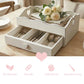 Heart Cut-Out Flatware Tray in white wood featuring rose design detailing for table organization