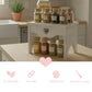 Heart Cut-Out Countertop Table with wooden spice jars displayed in kitchen setting