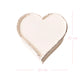 Heart-shaped object with dimensions on a white background