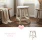 Heart-Shaped Wooden Stool white finish shabby chic style furniture for home decor seating and interior styling