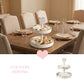 Heart-Topped Two-Tier Wooden Display Tray styled for Country Charm serving and dining display with rustic wooden structure and heart detail