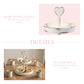 Heart-Topped Two-Tier Wooden Display Tray product details showing structure and design for Country Charm home decor use