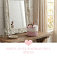 Mini Tube Wicker Basket displayed with decorative mirror, table and basket on wooden surface in pastel style home decor
