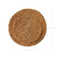 Natural round halfa grass placemat with 35 cm dimension lines shown on a clean white background.