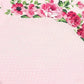Pink polka dot fabric with floral border
