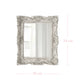 Pretty Shabby Wall Mirror Rectangular Vintage Antique White showing dimensions on white background
