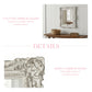 Pretty Shabby Wall Mirror Rectangular Vintage Antique White showing resin frame and mirror finish detailing