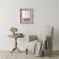 Pretty Shabby Wall Mirror Rectangular Vintage styled in living room corner with armchair and table