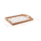 Rosie Rustic Wooden Tray with dimensions displayed on white background showcasing product size details