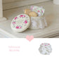 Rosie Tin Jar floral cookie tin by Country Charm on white background