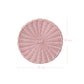 Round pink wicker placemat on a white background with pink dimension lines indicating a 30 cm diameter.