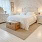 Ruffled Bedding Set in off-white with ruffled duvet cover styled in a shabby chic bedroom