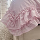Ruffled Bedding Set pale pink duvet cover corner detail highlighting ruffled trim and fabric texture