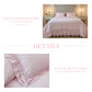Ruffled Bedding Set pink cotton blend fabric detail showcasing the ruffled texture and material