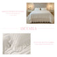 Ruffled Bedding Set duvet cover detail in white cotton blend with ruffled edging