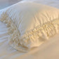 Ruffled Bedding Set white pillowcase with layered pleat detail in shabby chic bedroom textile design