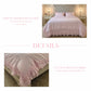Ruffled Duvet Cover pink cotton blend fabric detail showing ruffled texture and stitching