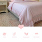 Ruffled Duvet Cover pink with soft, durable, breathable fabric features