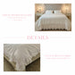 Ruffled Duvet Cover detail in white cotton blend with ruffled edging