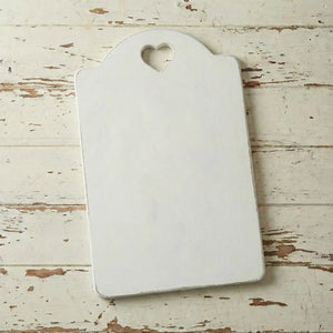 Rustic Heart Cut-Out Antique White Serving Board handcrafted wooden home decor Egypt — Country Charm