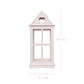 Rustic Wooden Heart Cut-Out Lantern dimensions with white heart design on white background