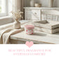 Scent of Love home fragrance soy wax melts jar on a white farmhouse dining table with a wooden tray.
