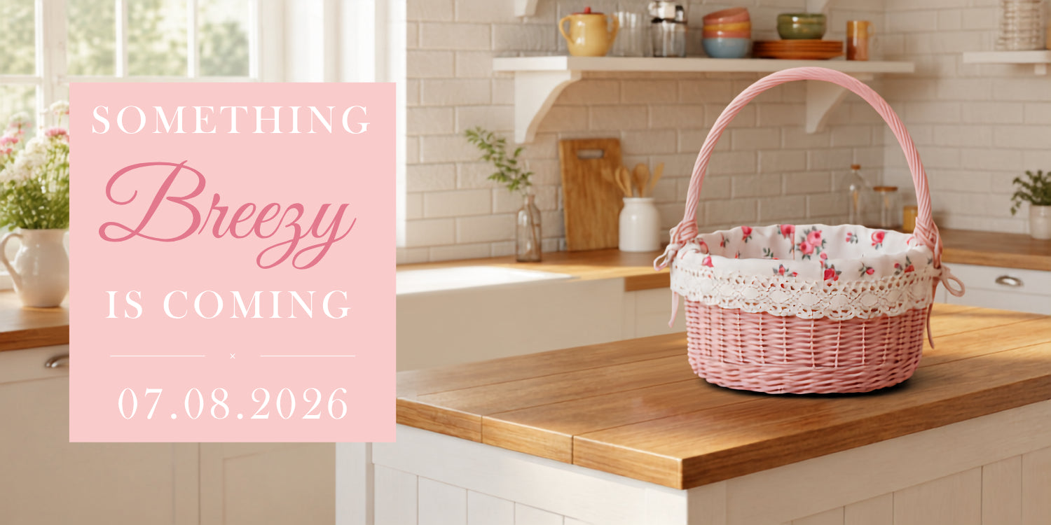 farmhouse wicker basket with text something breezy is coming