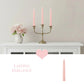 Twister Dinner Candles decorative setup with flowers and candelabra arrangement