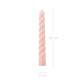 Twister Dinner Candles pale pink color displayed on white background