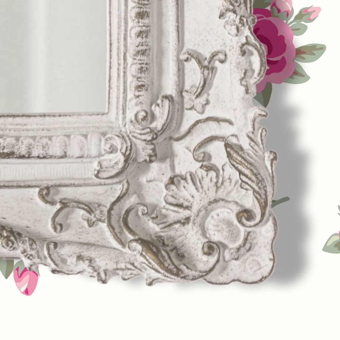 Pretty Shabby Wall Mirror – Rectangular Vintage