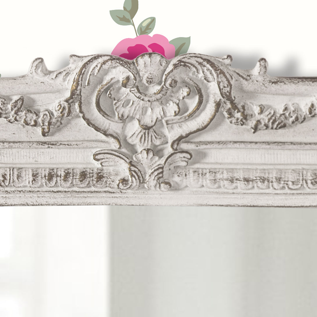 Pretty Shabby Wall Mirror – Rectangular Vintage