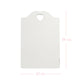 White serving board with dimensions on a white background