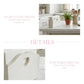 White wooden crate on a kitchen counter with text about heart cut-out decor.