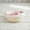 Cottage Round Wicker Basket– Classic Home Décor Accent - antique white