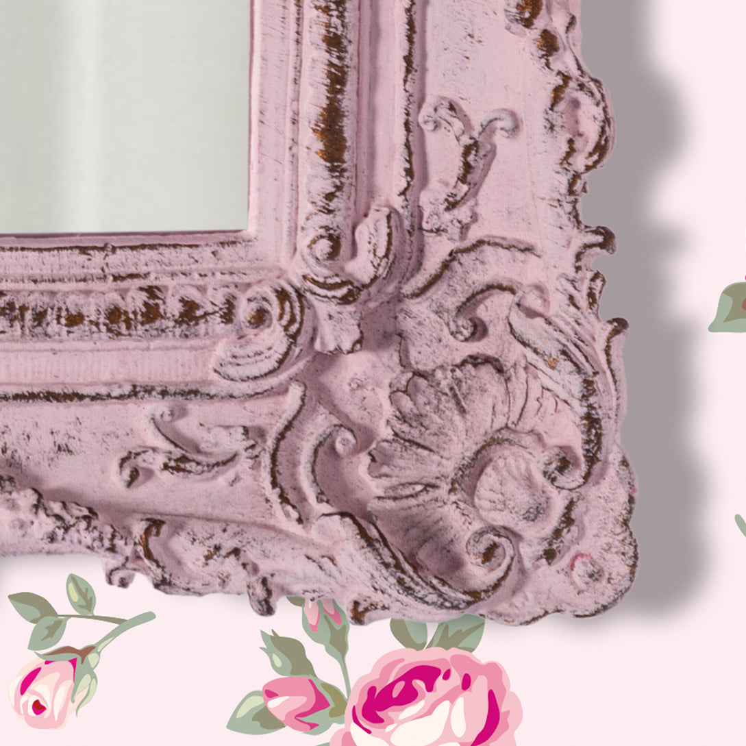 Pretty Shabby Wall Mirror – Rectangular Vintage
