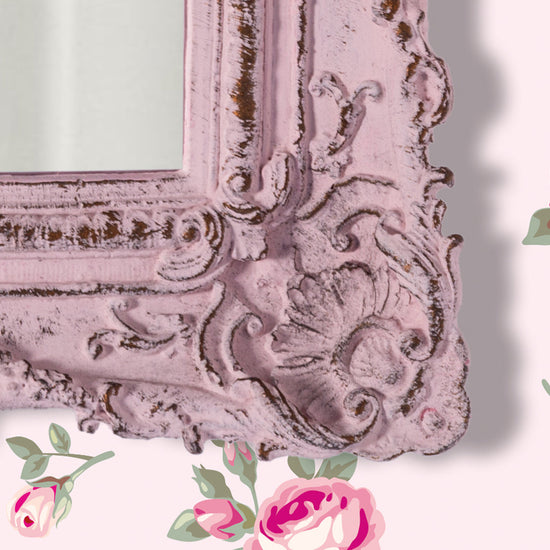 Pretty Shabby Wall Mirror – Rectangular Vintage