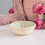 Mini bamboo wicker basket with pastel accents