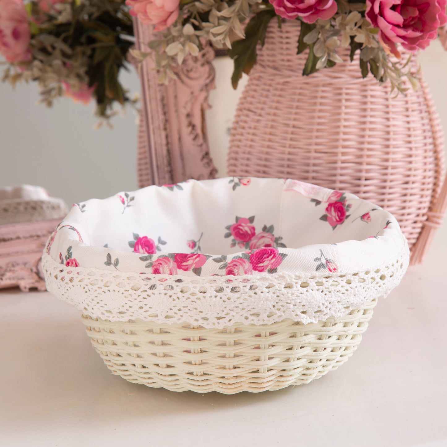 cottage round wicker basket